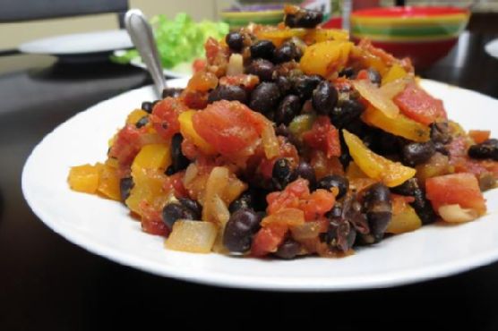 Black bean and peppers taco filling