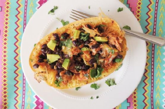 Enchilada stuffed spaghetti squash