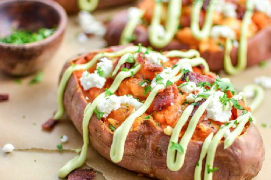 Brown butter twice baked sweet potatoes