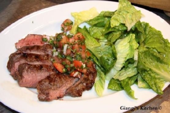 Flank steak herbed salsa