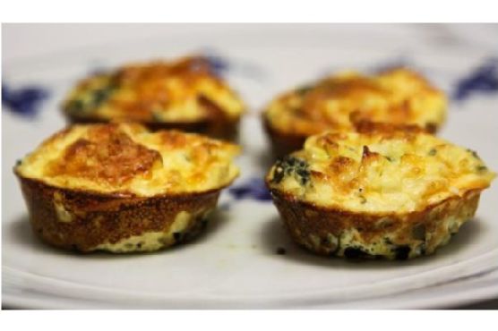 Mini spinach and feta quiches