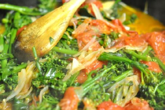 Broccoli rabe and breaded veal scallopini