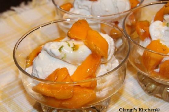 Mango rum ice cream