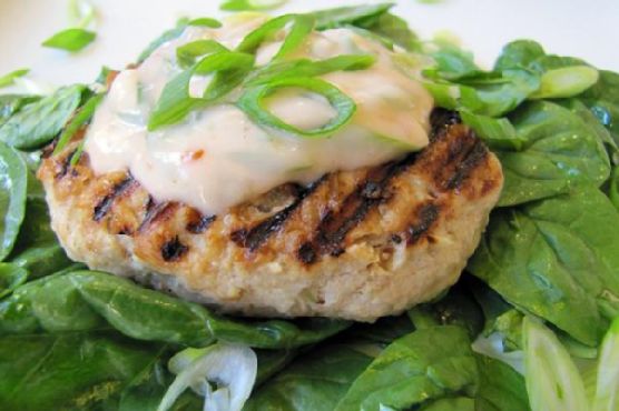 Apple cheddar turkey burgers with chipotle yogurt sauce