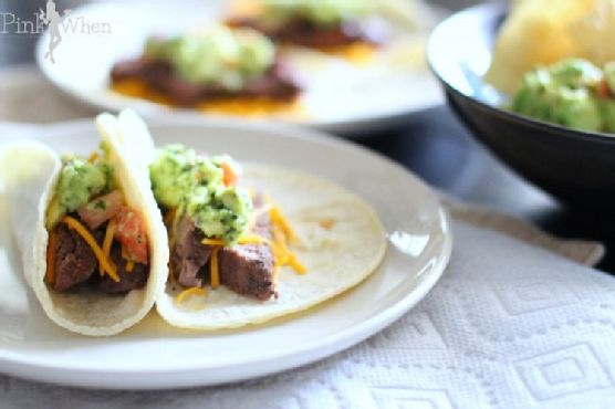 Skillet filet mignon steak tacos