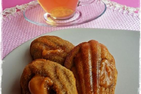 Madeleines with irish whiskey fudge