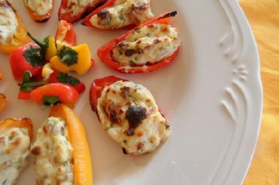 Cream cheese stuffed baby bell peppers