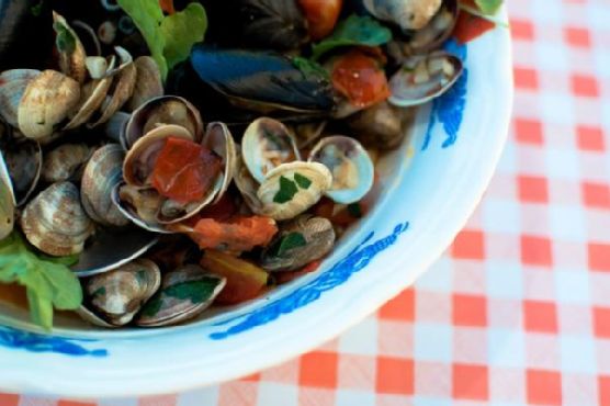 Mussels and clams in white wine