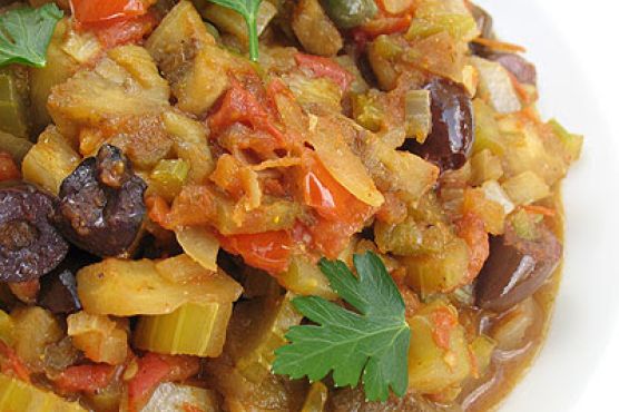 Tomato and eggplant caponata