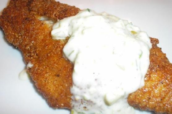 Cornmeal-crusted catfish with cajun seasoning