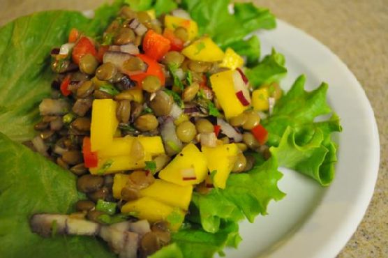 Lentil mango salad