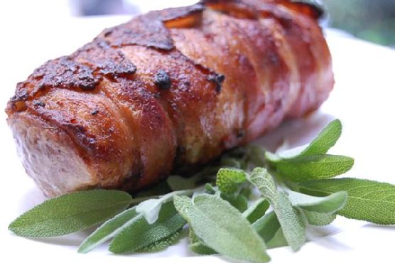 Bacon wrapped pork tenderloin