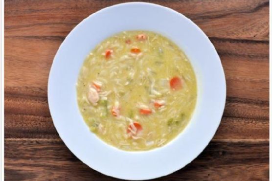 Creamy chicken orzo soup