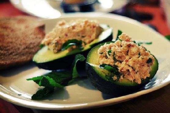 Crab salad avocado boats