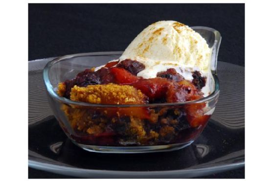 Blackberry peach betty