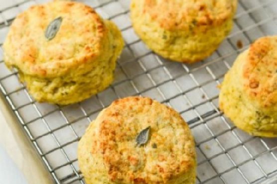 Acorn squash biscuits with sage & gruyere