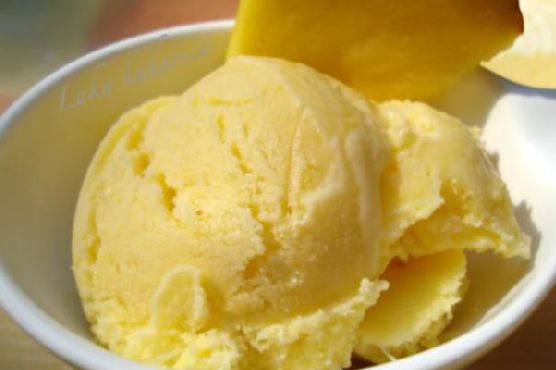 Homemade pineapple ice cream