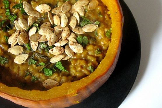 Roasted pumpkin and barley risotto