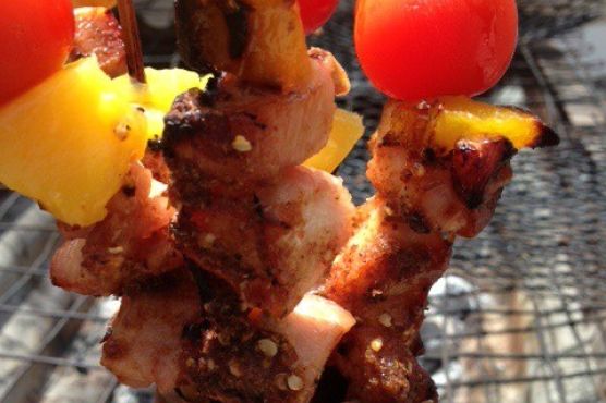 Chicken and mango skewer