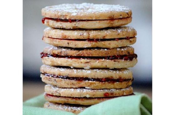 Hazelnut & coconut shortbread sandwich cookies