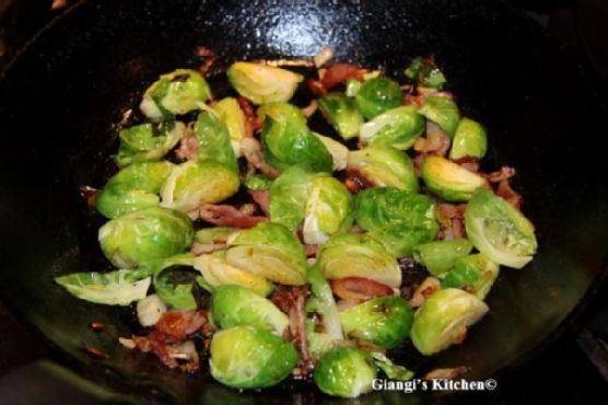 Brussels sprouts with bacon and shallots