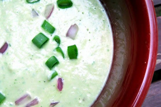 Chilled cucumber avocado soup