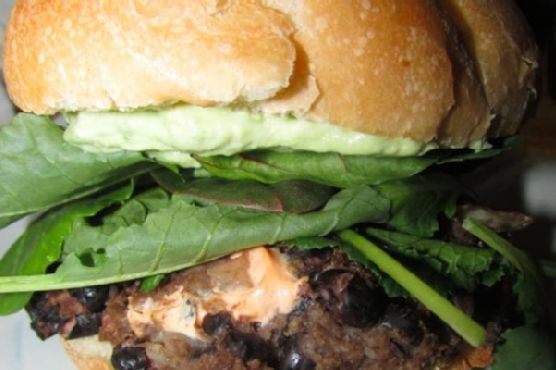 Chipotle cheese stuffed black bean burgers