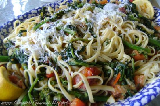 Broccoli rabe tomato anchovy spaghetti