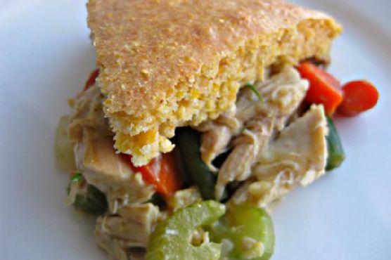 Turkey pot pie with cornbread crust