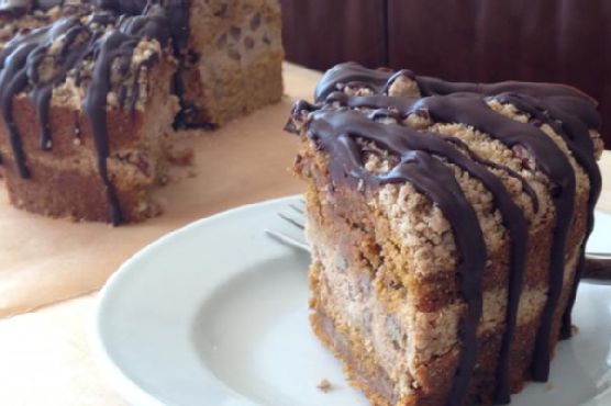 Pumpkin pecan streusel cake