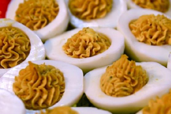 Smoky deviled eggs