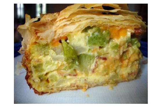 Broccoli and cheese phyllo pie