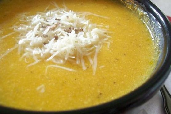 Roasted garlic & butternut parmesan soup