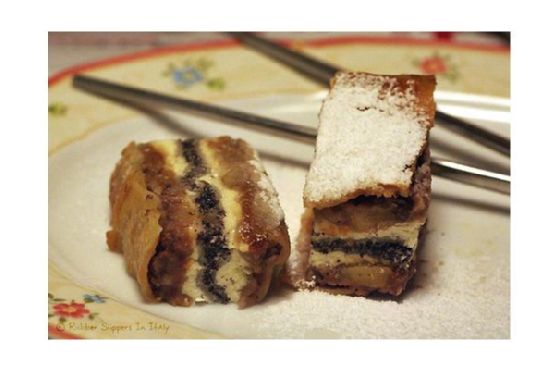 Layered poppy seed pastries