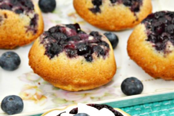 Upside-down blueberry puffs brunch