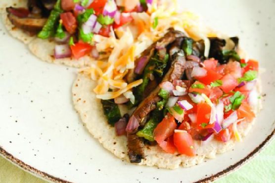 Grilled portabella and poblano tacos