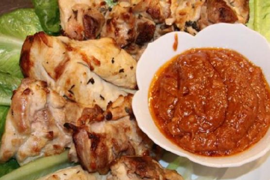 Grilled chicken satay