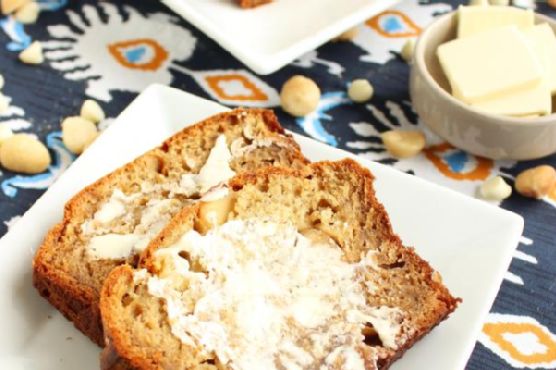 White chocolate macadamia banana bread