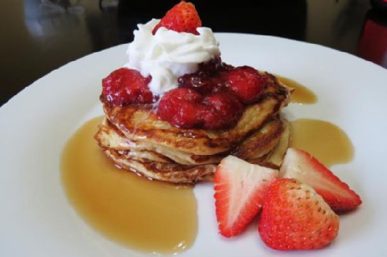 Strawberry shortcake pancakes