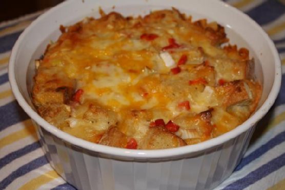 Cheese and leek strata