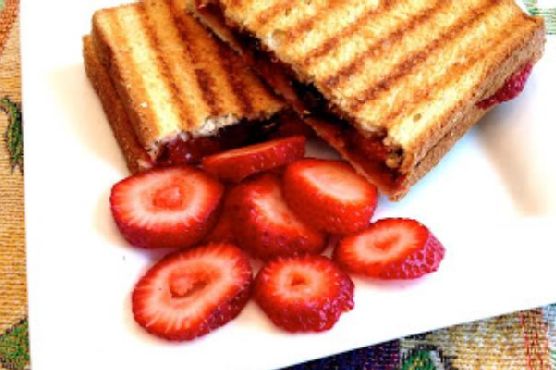 Strawberry and chocolate chip panini