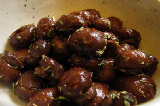 Rosemary thyme marinated mushrooms