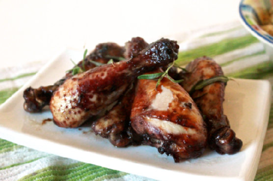 Blackberry balsamic drumsticks