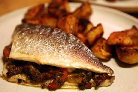 Roasted sea bream with anchoiade