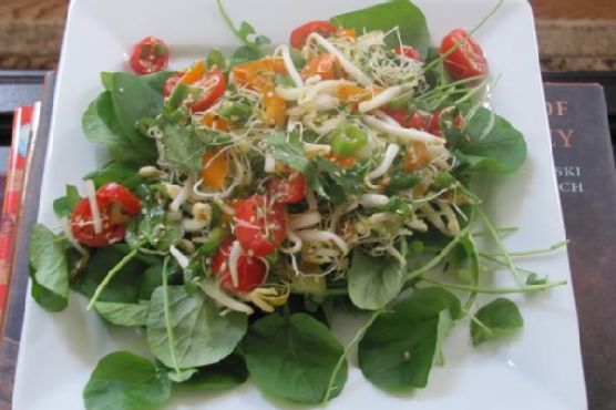 Watercress salad with miso-lime dressing