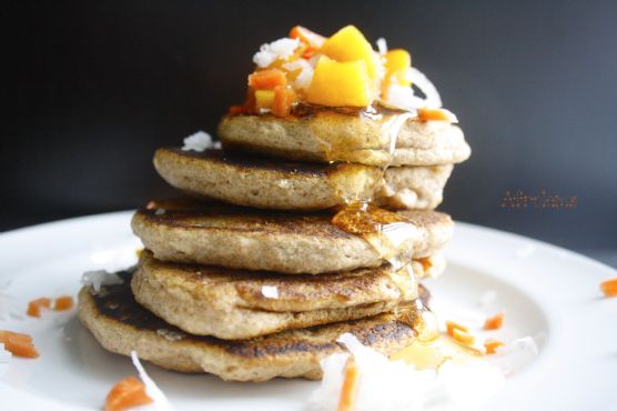 Peach carrot coconut vegan pancake