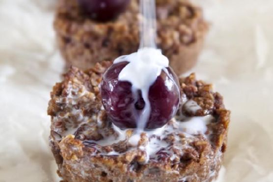 Healthy black forest baked oatmeal