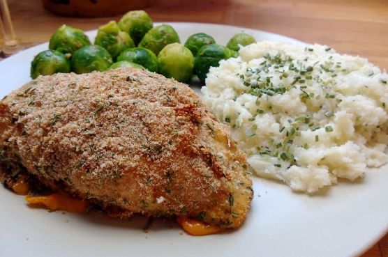 Herb and cheddar cordon bleu