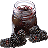 100% garnish: blackberry jam