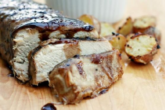 Brown sugar and balsamic glazed pork loin